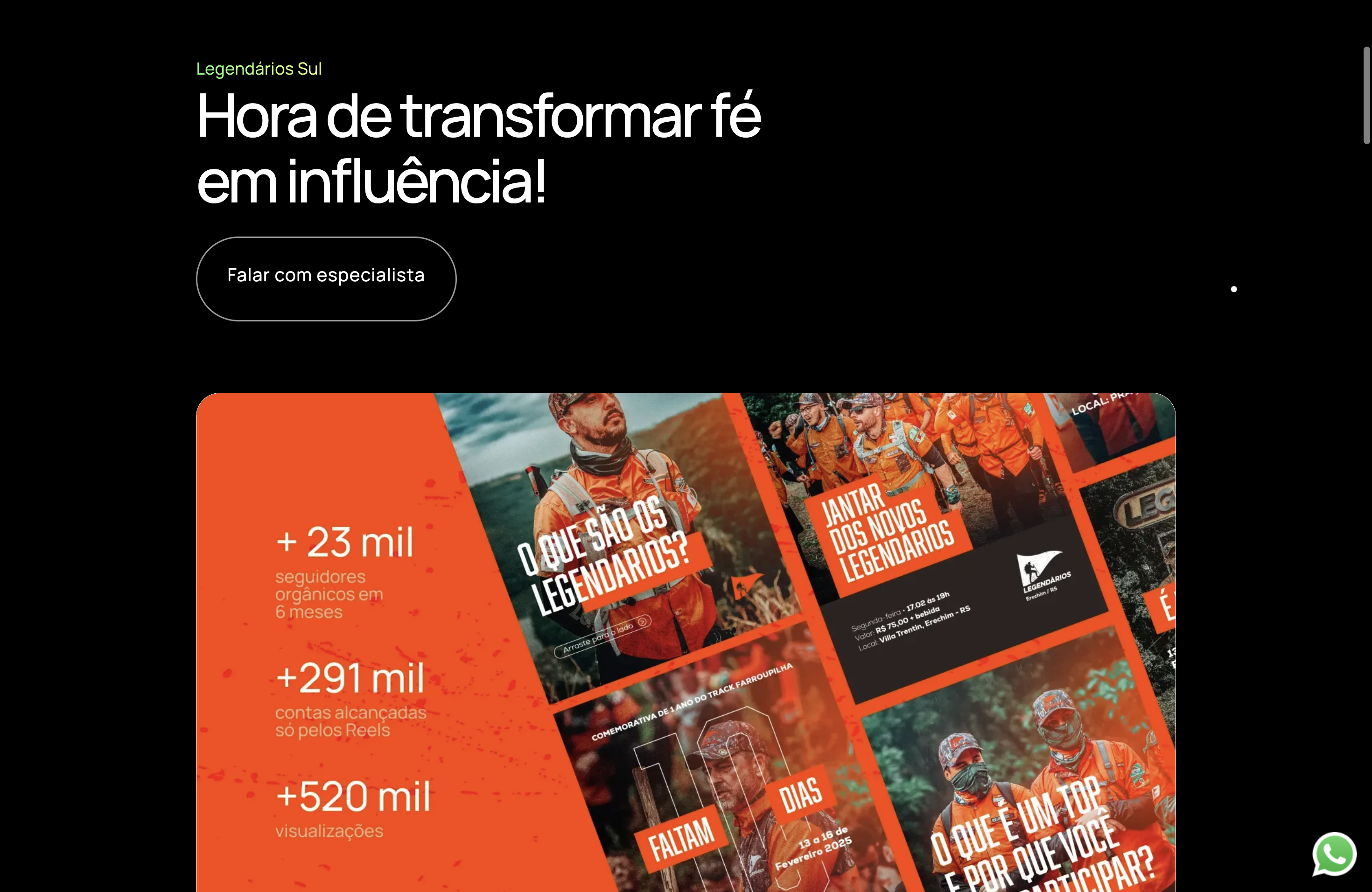 Posts criados pela Alpina para o Instagram dos Legendários Sul