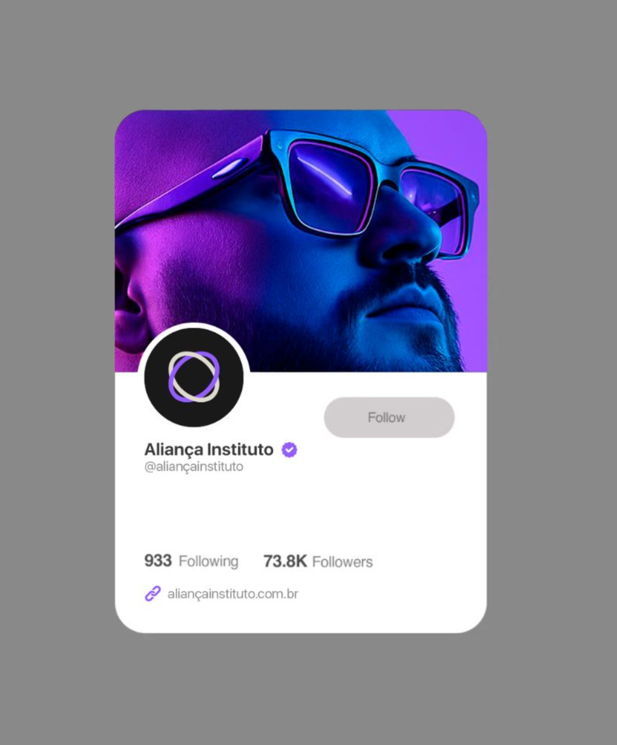 Perfil do Instituto Aliança nas redes sociais
